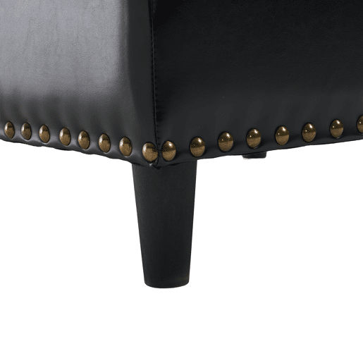 Banco de arrumação quadrado 75x75 cm - assento rebatível com espaço de arrumação - PU preto