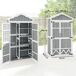 Armario de Jardín Madera de Abeto, Metal Galvanizado Outsunny 105 Armario de Jardín Madera de Abeto, Metal Galvanizado Outsunny 105 Gris