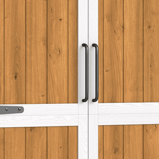 Outsunny Armário de Jardim de Madeira 105x55x179 cm Abrigo de Exterior Impermeável Armário Exterior Ferramentas com Portas 4 Prateleiras Extraíveis Tecto Metal Galvanizado Pés Ajustáveis Madeira