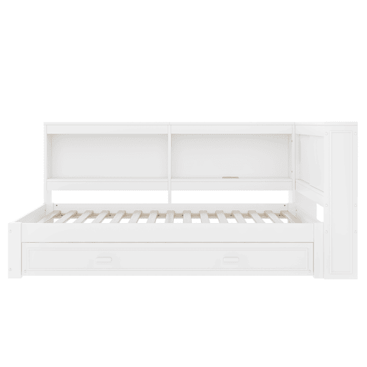 Cama de dia 90x200 cm - Sofá-cama, com cama extraível, com luzes LED, 1 USB, 1 Tipo-C, Branco