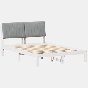 Estrutura da Cama de casal simple com cabeceira Branco 135 x 190 cm