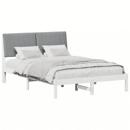 Estrutura da Cama de casal simple com cabeceira Branco 135 x 190 cm