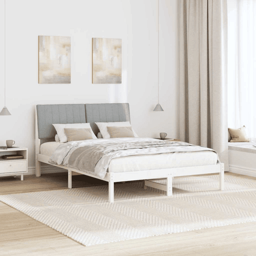 Estrutura da Cama de casal simple com cabeceira Branco 135 x 190 cm