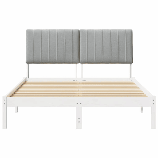 Estrutura da Cama de casal simple com cabeceira Branco 135 x 190 cm