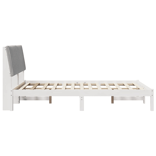 Estrutura da Cama de casal simple com cabeceira Branco 135 x 190 cm