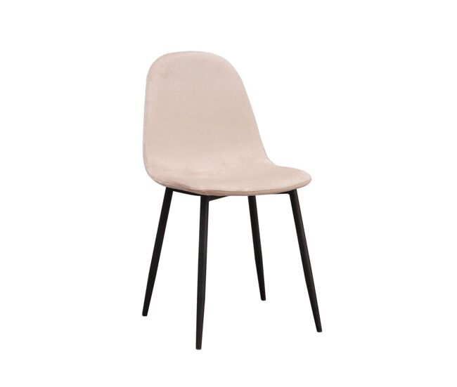 Silla teok black terciopelo - beige