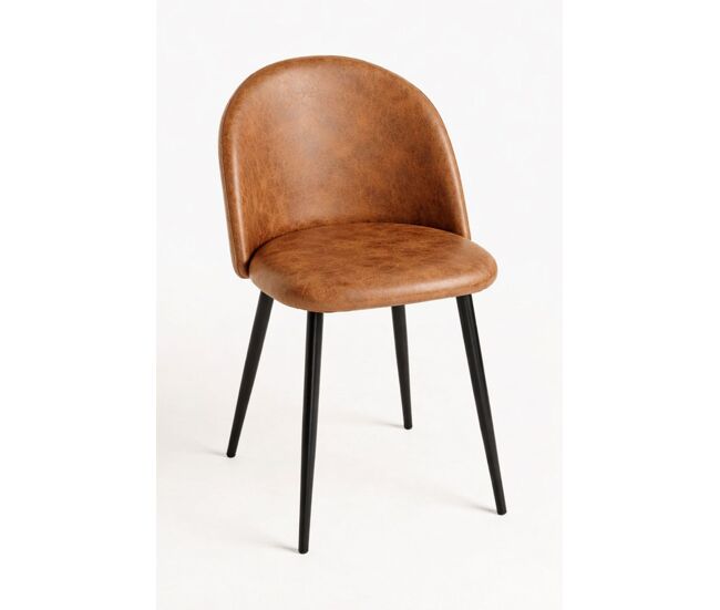 Silla Black Vint Polipiel Vintage
