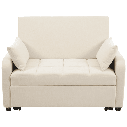 Sofá-cama de 2 lugares - multifuncional, encosto ajustável, ideal para espaços pequenos - Bege