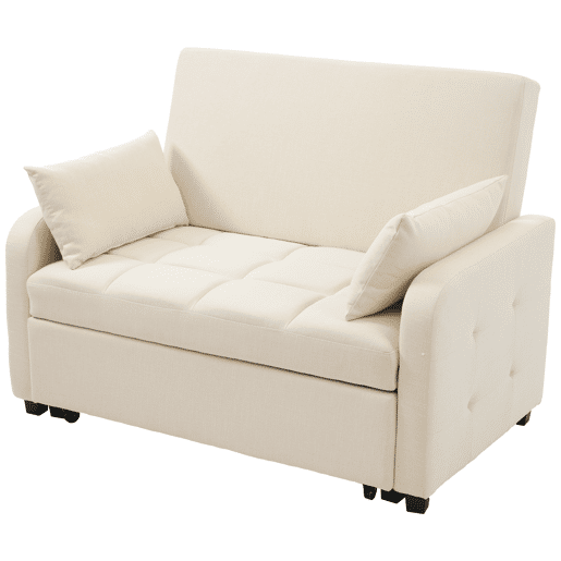 Sofá-cama de 2 lugares - multifuncional, encosto ajustável, ideal para espaços pequenos - Bege