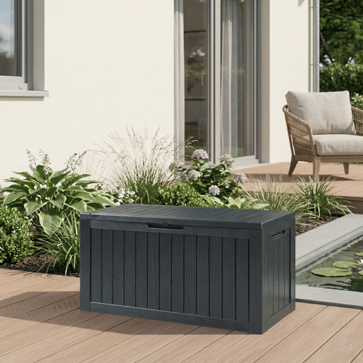 Caixa de arrumação Vades 300 L plástico 117x47x59 cm Preto casa.pro