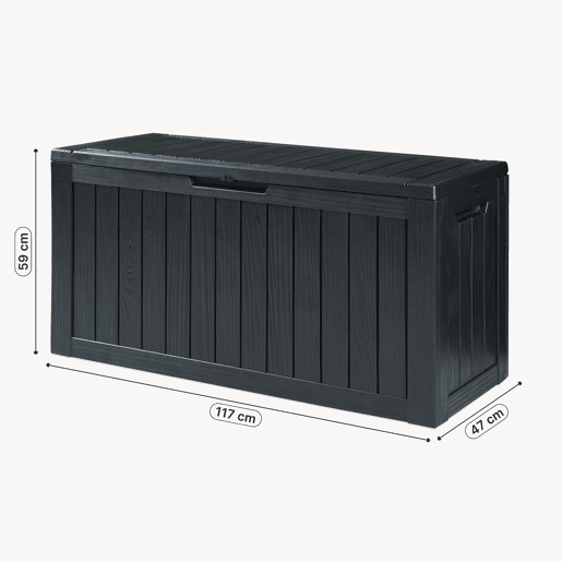 Caixa de arrumação Vades 300 L plástico 117x47x59 cm Preto casa.pro