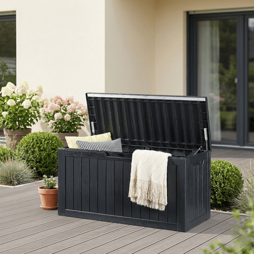 Caixa de arrumação Vades 300 L plástico 117x47x59 cm Preto casa.pro