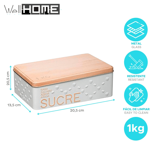 Caixa de Cubos de Açúcar Well Home Caixa de Cubos de Açúcar Well Home