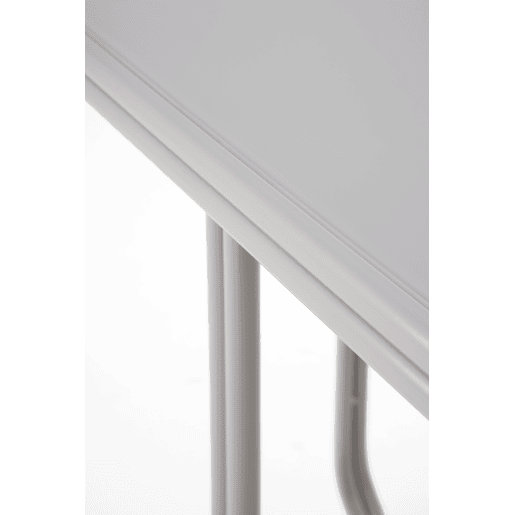 Mesa auxiliar de metal cor cinza com vidro