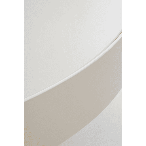 Mesa auxiliar de metal cor creme com vidro