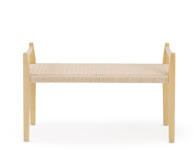 Banco madera de fresno con asiento trenzado