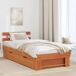 Estructura de cama individual para adultos 103x208 Estructura de cama individual para adultos 103x208 Marrón