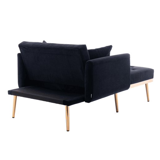 Poltrona reclinável individual - encosto ajustável e dobrável - preto