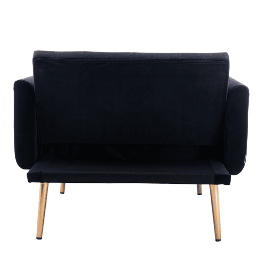 Poltrona reclinável individual - encosto ajustável e dobrável - preto