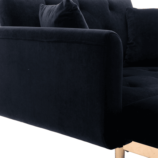 Poltrona reclinável individual - encosto ajustável e dobrável - preto