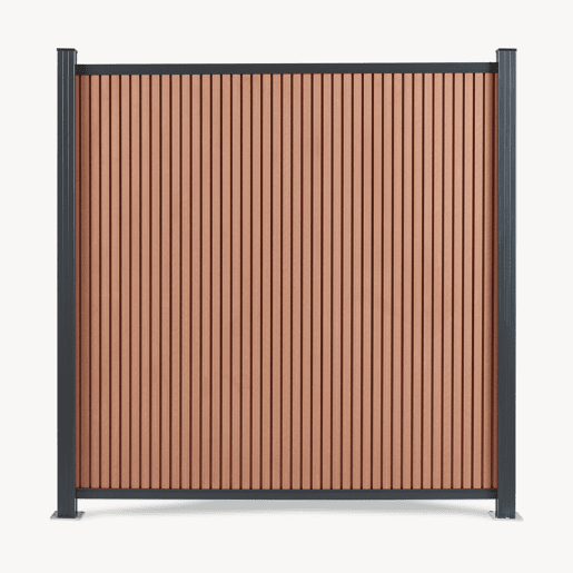 Módulo de extensão de vedação de jardim Grassano com 2 postes 185x180 cm WPC Castanho neu.holz