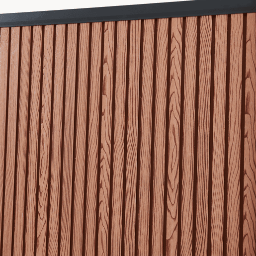 Módulo de extensão de vedação de jardim Grassano com 2 postes 185x180 cm WPC Castanho neu.holz