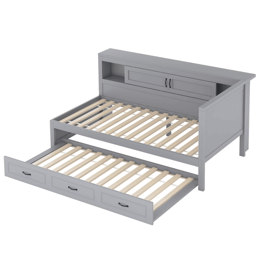 Divã 90x200cm com LED e tomadas - com cama com gavetão 90x190cm - Cinzento Divã 90x200cm com LED e tomadas - com cama com gavetão 90x190cm - Cinzento