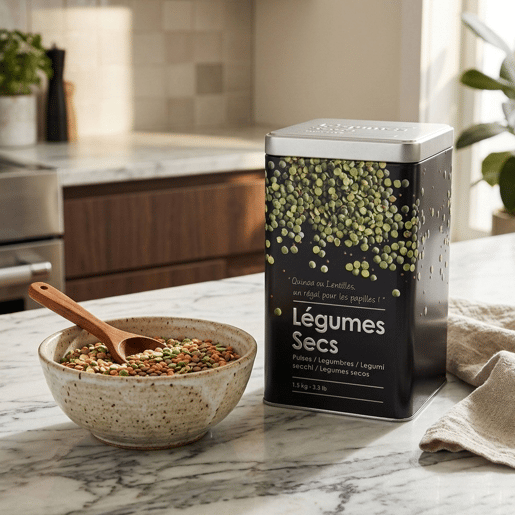 Recipiente para Legumes Well Home em Metal Relevo - Edição Preta