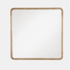 Espelho quadrado 100x100 cm com moldura em madeira de hevea