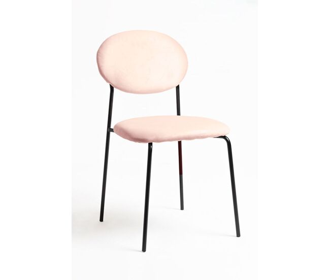 Silla Mida Black Terciopelo - Rosa