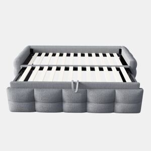 Sofá-cama 90180x190 cm - Puffbed, com Lattenrost, multifuncional, cinzento