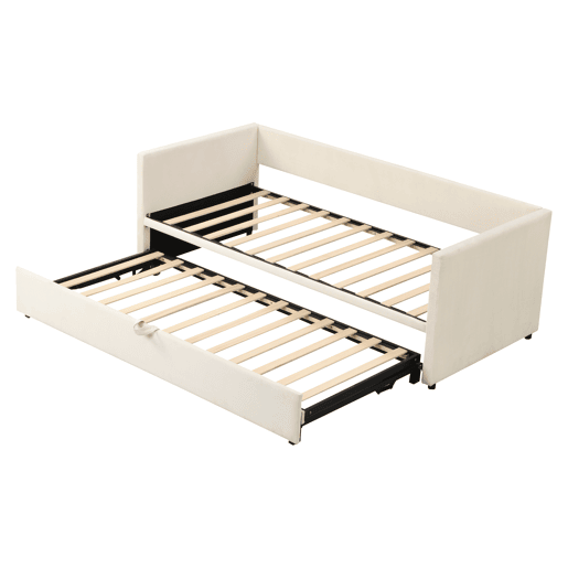 Sofá-cama 90180*200 cm - Com estrados, multifuncional, tecido de veludo bege