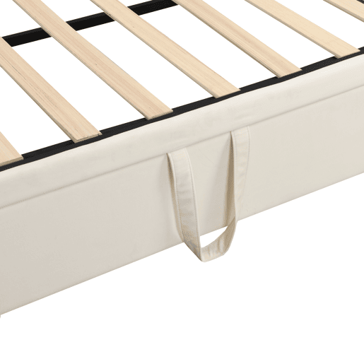 Sofá-cama 90180*200 cm - Com estrados, multifuncional, tecido de veludo bege