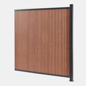 Módulo de extensão de vedação de jardim Grassano com 1 poste 185x175 cm WPC Castanho neu.holz