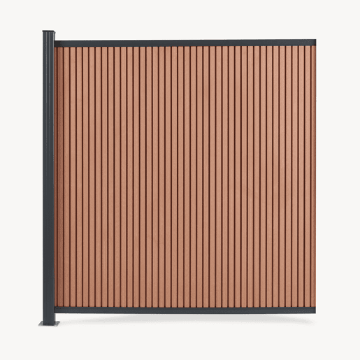 Módulo de extensão de vedação de jardim Grassano com 1 poste 185x175 cm WPC Castanho neu.holz