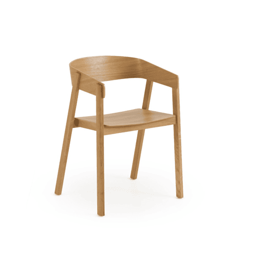 Conjunto de 4 poltronas em contraplacado de carvalho