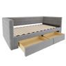 Sofá-cama 90x190 cm - Multifuncional, com arrumação, convertível em cama individualdupla - Cinza