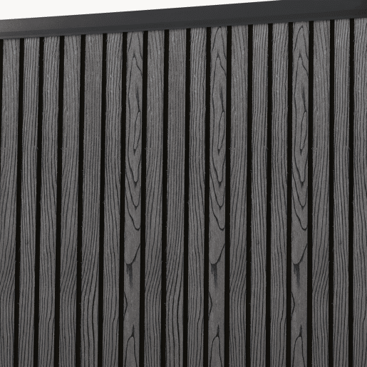 Módulo de extensão de vedação de jardim Grassano com 2 postes 185x180 cm WPC Cinzento neu.holz