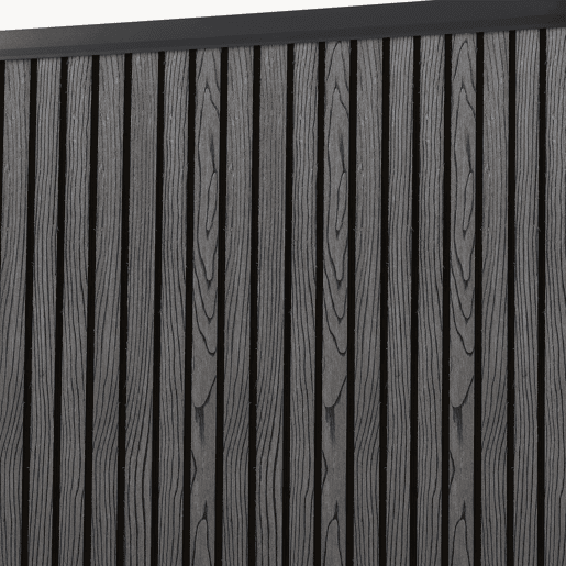 Módulo de extensão de vedação de jardim Grassano com 1 poste 185x175 cm WPC Cinzento neu.holz