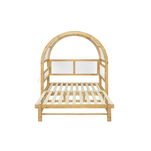 Cama infantil 140x200 - extensÃvel com cama extra e teto arqueado - branconatural Cama infantil 140x200 - extensÃvel com cama extra e teto arqueado - branconatural
