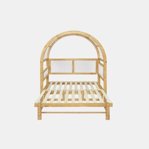 Cama infantil 140x200 - extensível com cama extra e teto arqueado - branconatural
