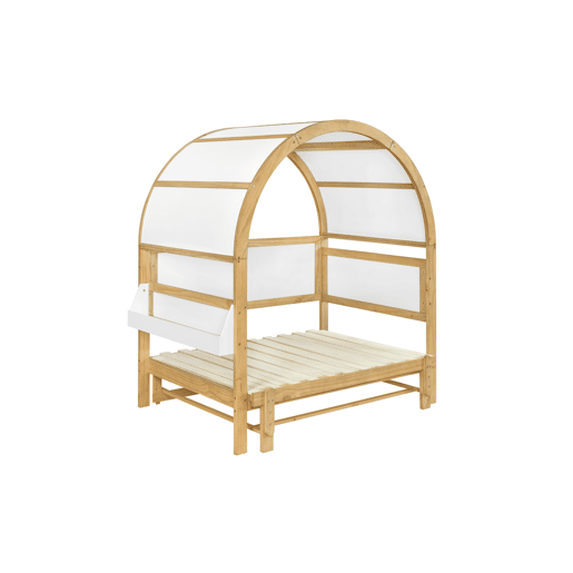 Cama infantil 140x200 - extensÃvel com cama extra e teto arqueado - branconatural Cama infantil 140x200 - extensÃvel com cama extra e teto arqueado - branconatural