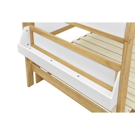 Cama infantil 140x200 - extensÃvel com cama extra e teto arqueado - branconatural Cama infantil 140x200 - extensÃvel com cama extra e teto arqueado - branconatural