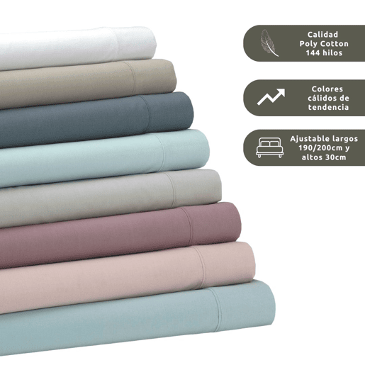 Conjunto de Lençóis Design Branco Cama 135cm (3 peças) Donegal Collections