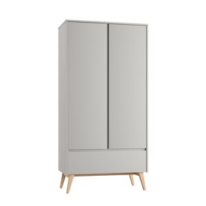 Roupeiro Pinio Swing de 2 portas e 1 gaveta Cinzento e madeira