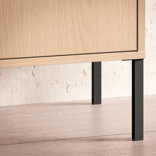 Mesa de cabeceira 1 gaveta Paige Madeira e Preto