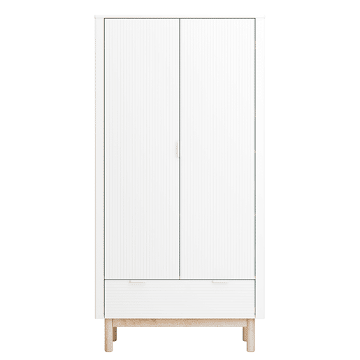 Roupeiro 2 portas 1 gaveta Pinio Miloo Branco