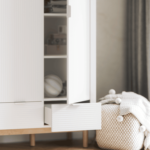 Roupeiro 2 portas 1 gaveta Pinio Miloo Branco