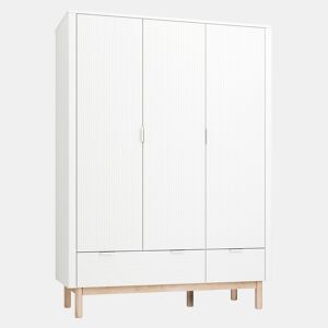 Pinio Miloo Roupeiro de 3 portas e 2 gavetas Branco