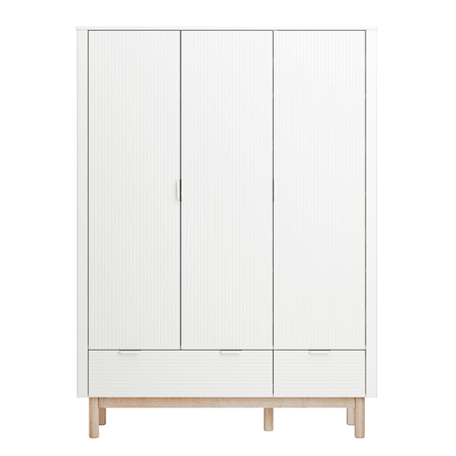 Pinio Miloo Roupeiro de 3 portas e 2 gavetas Branco